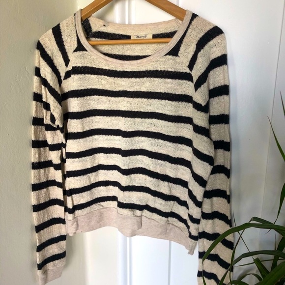 EUC Madewell Women's Striped Linen Sweater - Picture 1 of 7